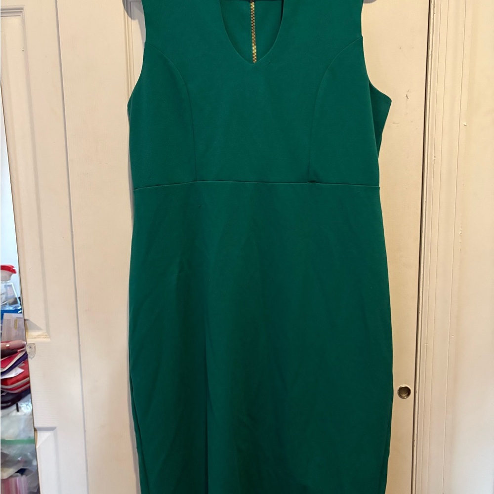 Nina Leonard Teal Midi Dress